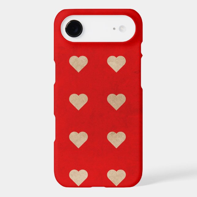 Cute Hearts on Red Background iPhone / iPad case (Back)