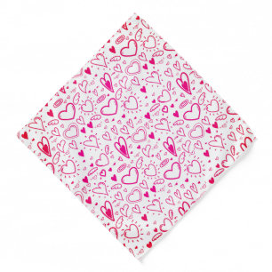 Cute Hearts Pattern Bandana