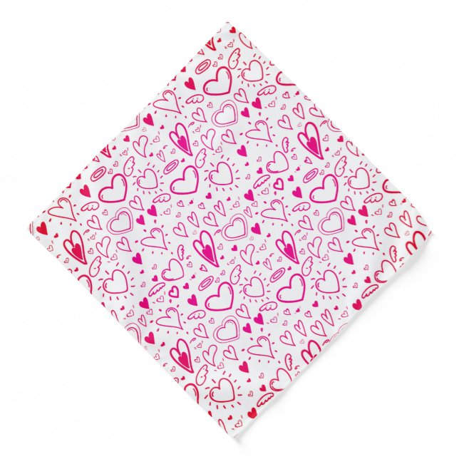 Cute Hearts Pattern Bandana (Front)