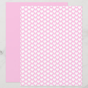 Cute Hearts Pattern Blush Pink Scrapbook Paper