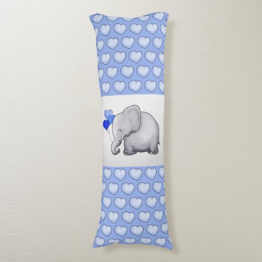 Cute Hearts Pattern Cute Nursery Baby Elephants Body Pillow