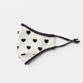 Cute Hearts Pattern in Chic Black and White Premium Face Mask (Left)