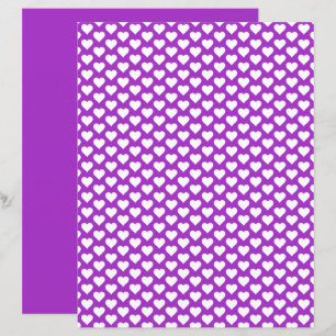 Cute Hearts Pattern Purple Scrapbook Paper