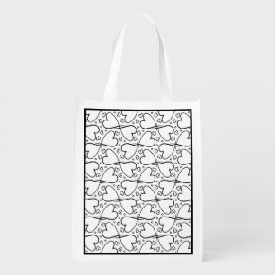 Cute Hearts Patterned Adult Coloring Bag