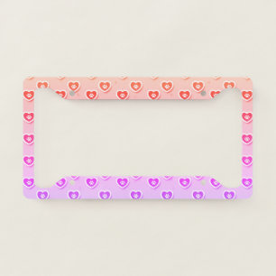 Cute Hearts Paw Prints License Plate Frame