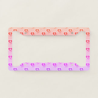 Cute Hearts Paw Prints License Plate Frame
