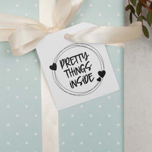 Cute Hearts Pretty Things Inside Rubber Stamp