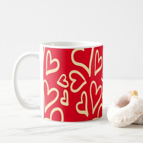 Cute Hearts Red Valentines Day  Coffee Mug