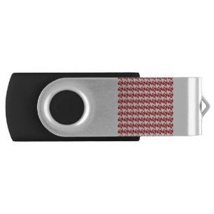 Cute Hearts Romantic Doodle Repeat Pattern Flash Drive