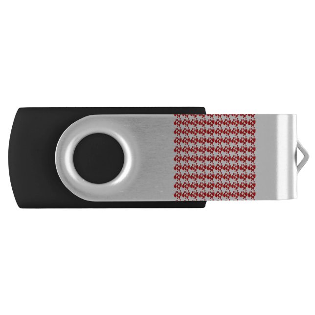 Cute Hearts Romantic Doodle Repeat Pattern Flash Drive (Front)