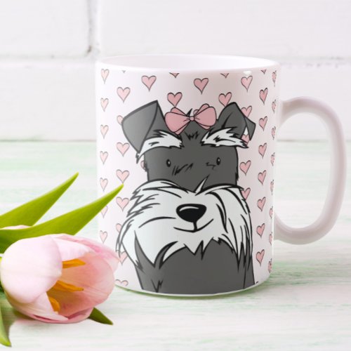 Cute Hearts Schnauzer Coffee Mug