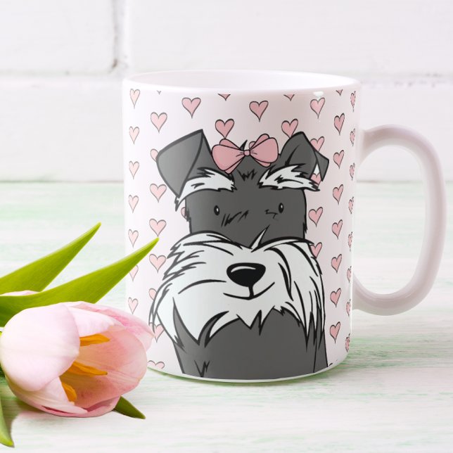 Cute Hearts Schnauzer Coffee Mug (Creator Uploaded)