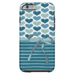 Cute Hearts  Stripes and Bow Tough iPhone 6 Case