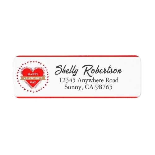 Cute Hearts Valentines Address Labels