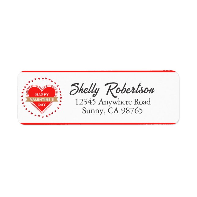 Cute Hearts Valentine's Address Labels (Front)