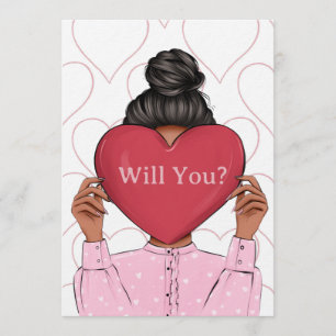 Cute Hearts Valentine's Bridesmaid Proposal Card