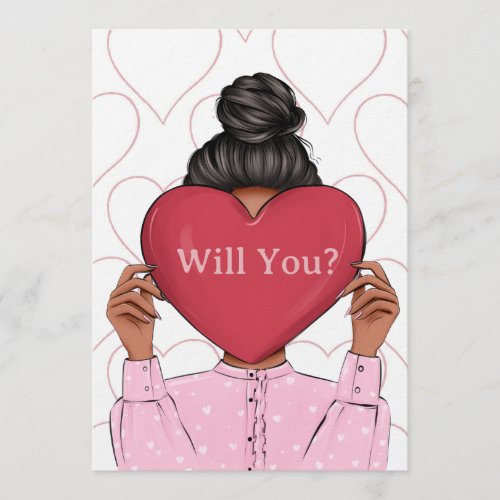 Cute Hearts Valentine's Bridesmaid Proposal Card