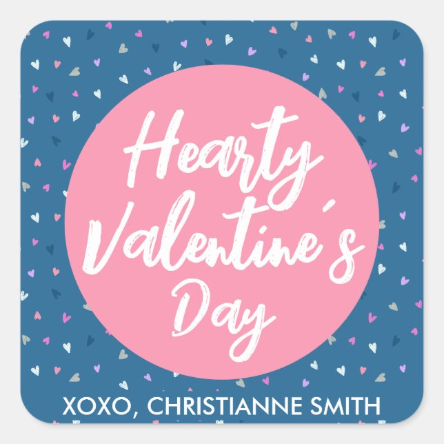 Cute Hearts Valentines Classroom Sticker (Front)