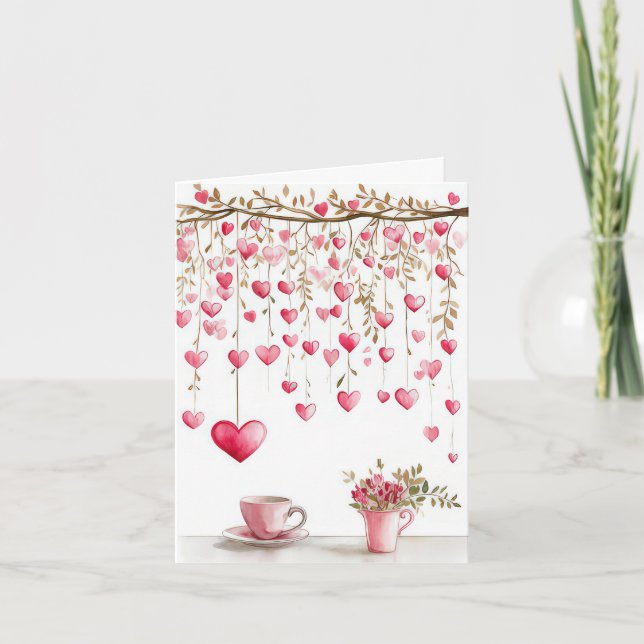 Cute Hearts Valentine's Greeting Card (Front)