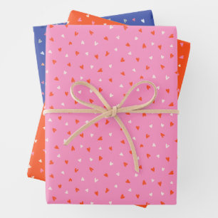 Cute Hearts Valentines Wrapping Paper Sheets