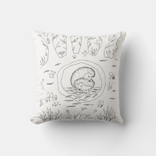Cute Heartwarming Loving Hedgehogs Throw Pillow