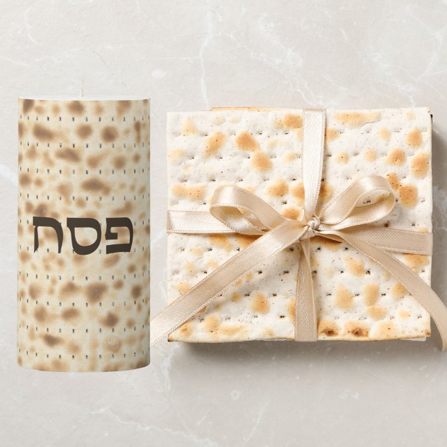 Cute Hebrew Passover Matzo Matzah  Pillar Candle (Creator Uploaded)