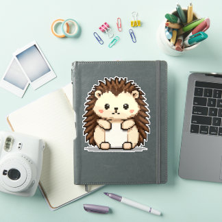 cute hedgehog 6x6 sticker