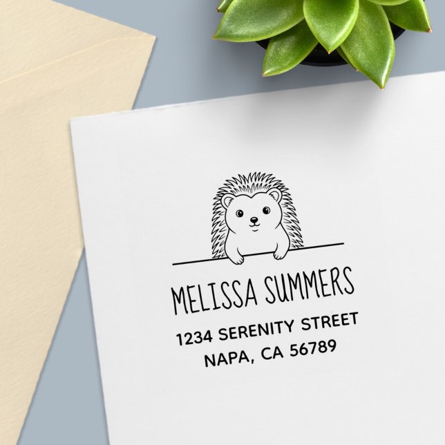 Cute Hedgehog Address Self-inking Stamp (Creator Uploaded)