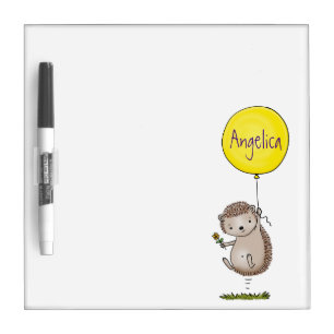 Cute hedgehog and balloon cartoon dry erase board