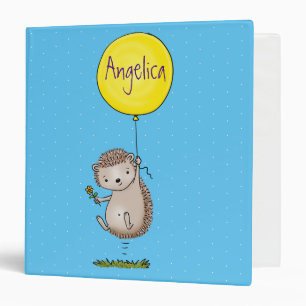 Cute hedgehog and balloon cartoon pattern 3 ring binder