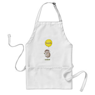 Cute hedgehog and balloon cartoon pattern adult apron