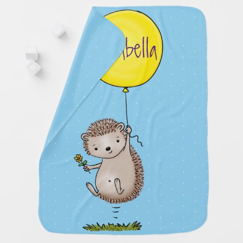 Cute hedgehog and balloon cartoon pattern baby blanket