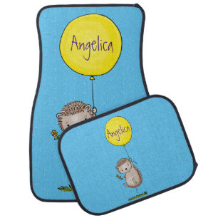 Cute hedgehog and balloon cartoon pattern car floor mat