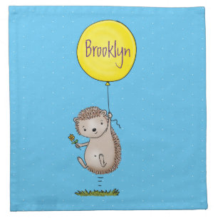 Cute hedgehog and balloon cartoon pattern cloth napkin