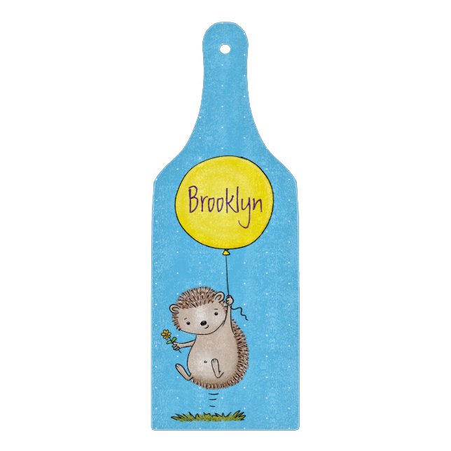 Cute hedgehog and balloon cartoon pattern cutting board (Front)