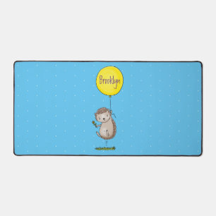 Cute hedgehog and balloon cartoon pattern desk mat