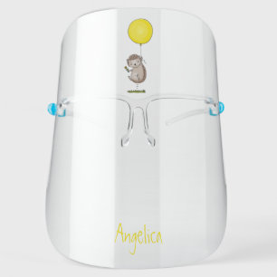 Cute hedgehog and balloon cartoon pattern face shield
