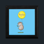 Cute hedgehog and balloon cartoon pattern gift box<br><div class="desc">This happy item features our cute hedgehog being carried by a big yellow balloon.</div>