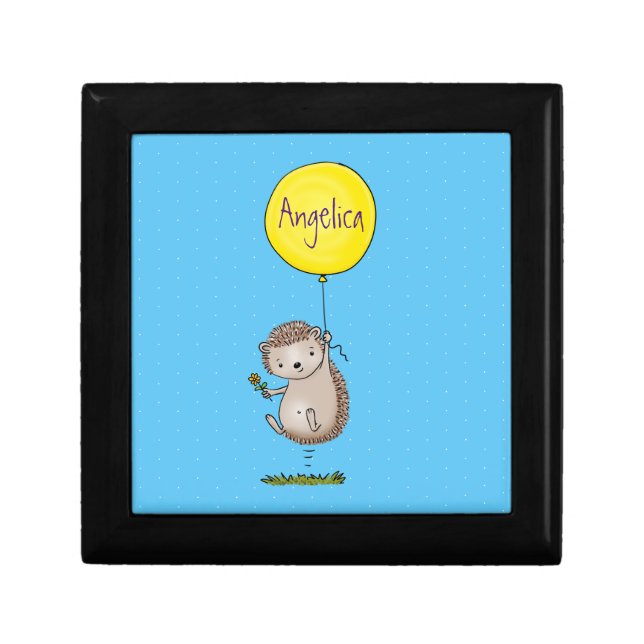 Cute hedgehog and balloon cartoon pattern gift box (Front)