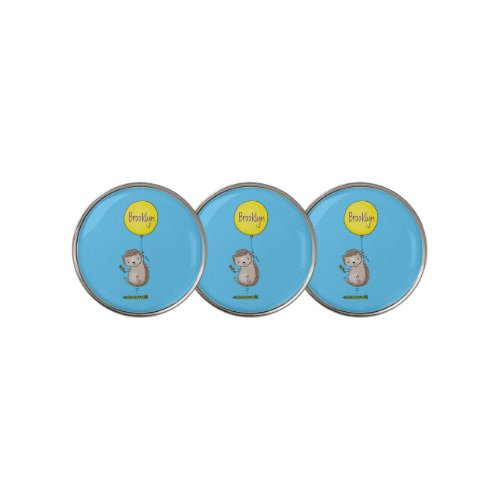 Cute hedgehog and balloon cartoon pattern golf ball marker