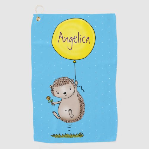 Cute hedgehog and balloon cartoon pattern golf towel