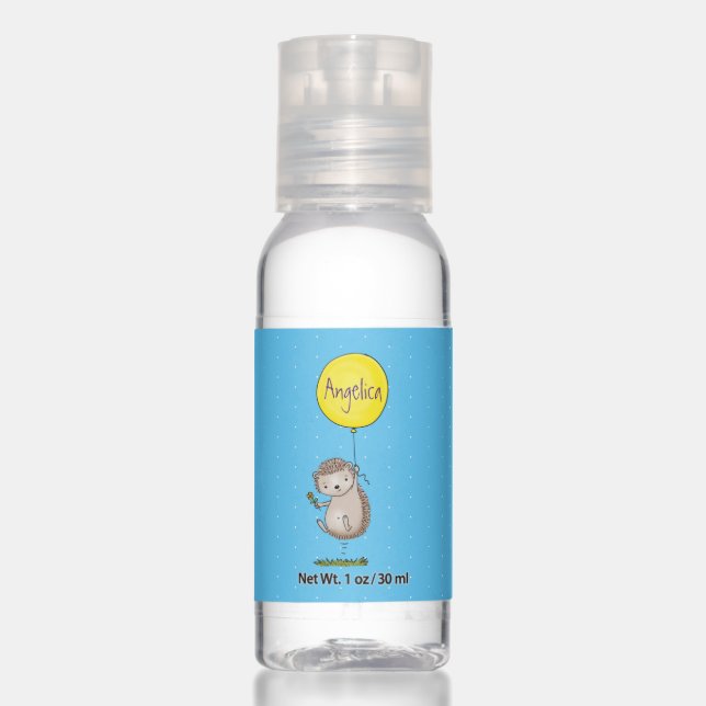 Cute hedgehog and balloon cartoon pattern hand sanitizer (Front)