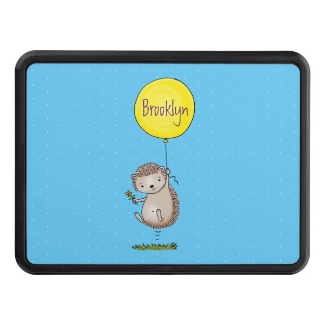 Cute hedgehog and balloon cartoon pattern hitch cover (Front)