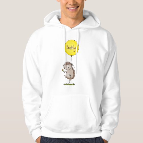 Cute hedgehog and balloon cartoon pattern hoodie