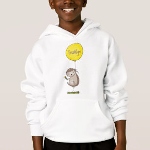 Cute hedgehog and balloon cartoon pattern hoodie