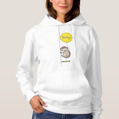 Cute hedgehog and balloon cartoon pattern hoodie