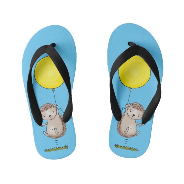 Cute hedgehog and balloon cartoon pattern kid's flip flops (Footbed)