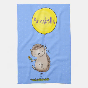 Cute hedgehog and balloon cartoon pattern kitchen towel