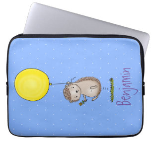 Cute hedgehog and balloon cartoon pattern laptop sleeve