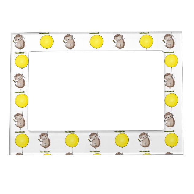 Cute hedgehog and balloon cartoon pattern magnetic frame (Front)